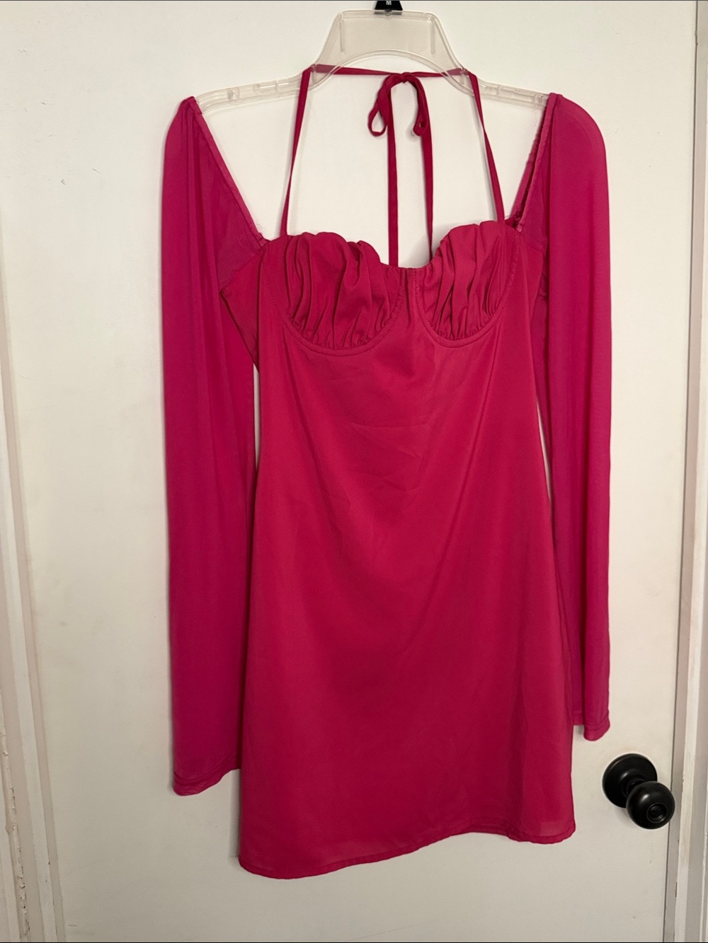 Princess Polly Hot Pink Long Sleeve Mini Dress